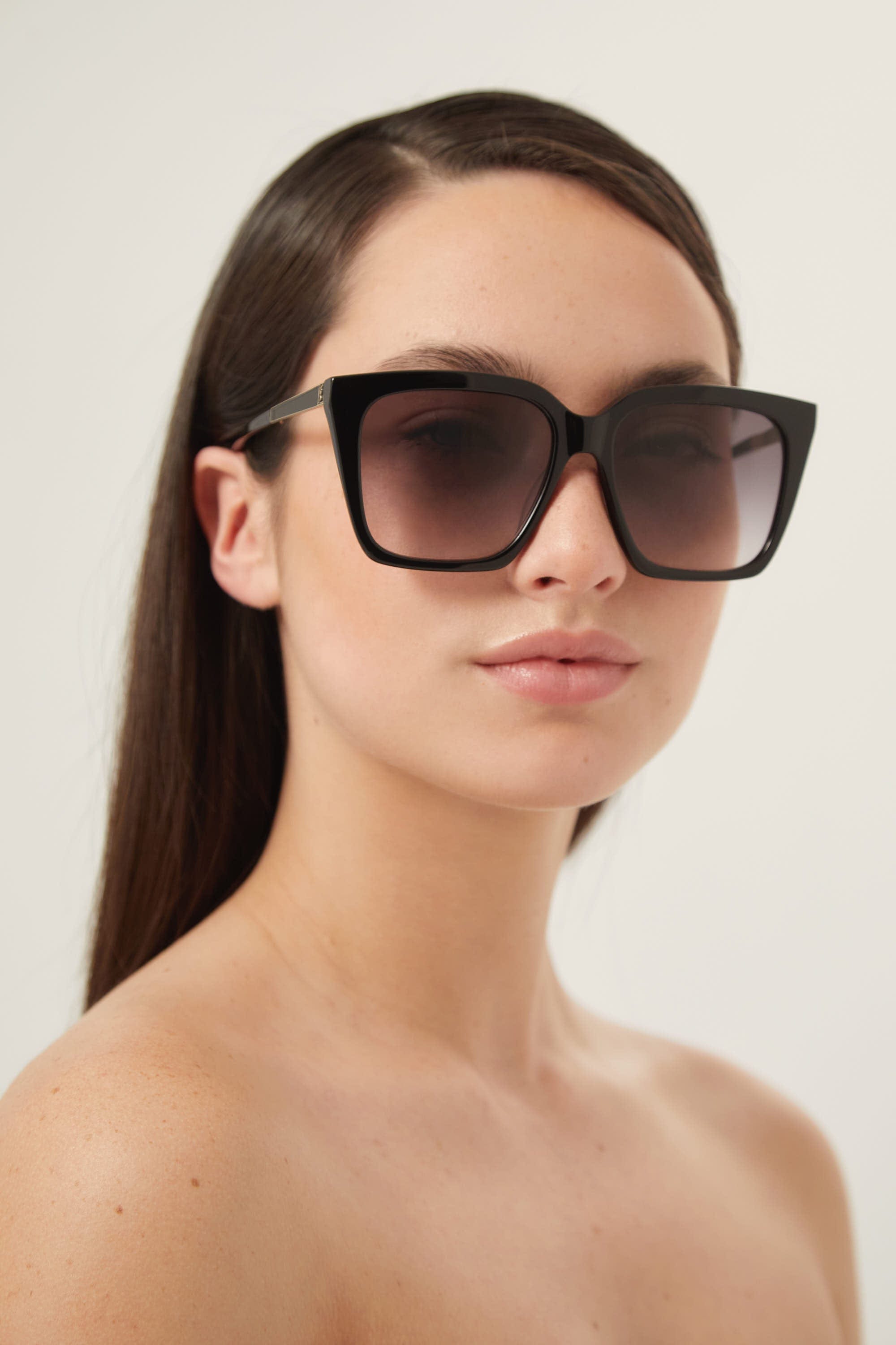 Saint Laurent squared cat eye black sunglasses - Eyewear Club