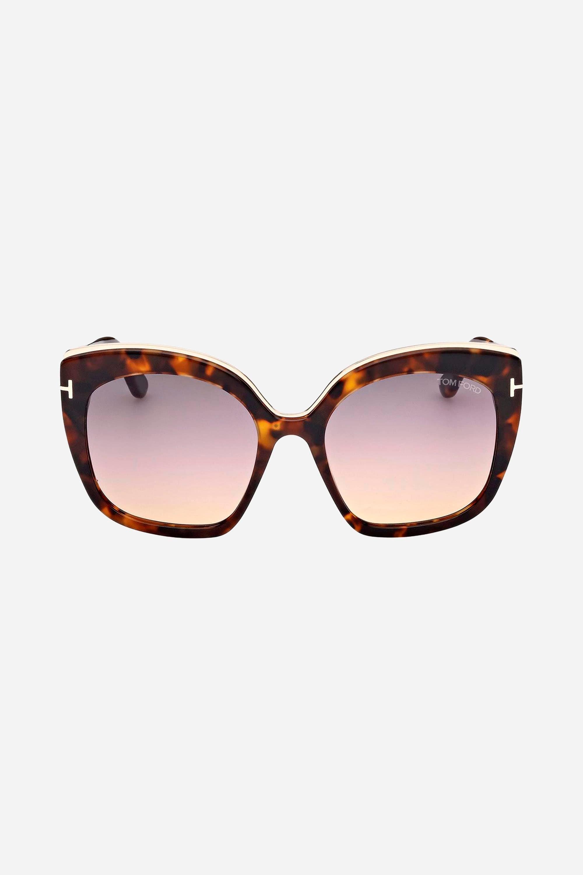 Tom Ford cat eye feminine sunglasses in havana - Eyewear Club